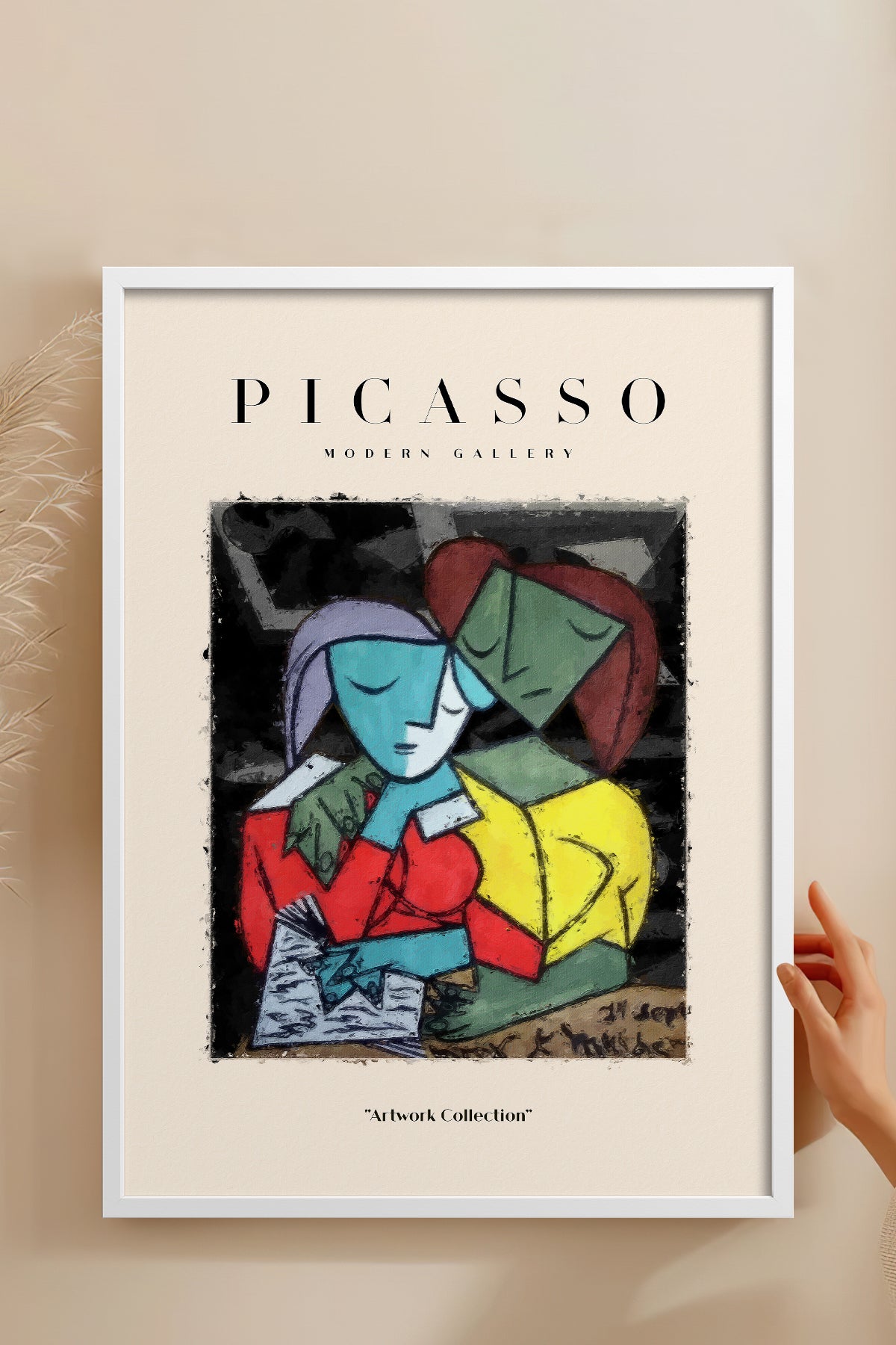 HOMEPACK Ahşap Çerçeveli Tablo Çerçeveli Poster Sanatsal Modern Duvar Dekoru PICASSO-11