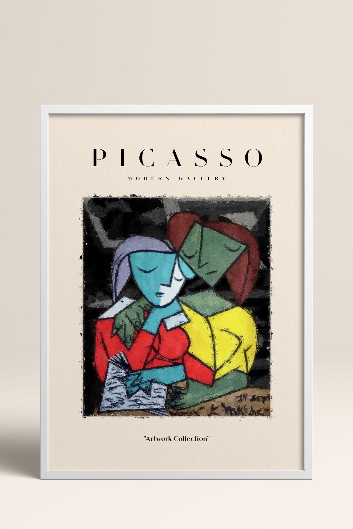 HOMEPACK Ahşap Çerçeveli Tablo Çerçeveli Poster Sanatsal Modern Duvar Dekoru PICASSO-11