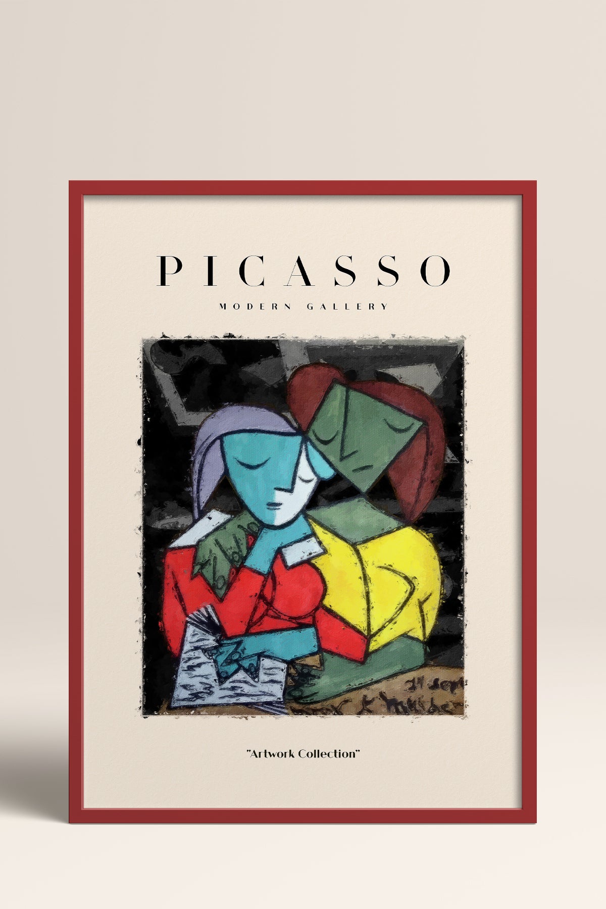 HOMEPACK Ahşap Çerçeveli Tablo Çerçeveli Poster Sanatsal Modern Duvar Dekoru PICASSO-11