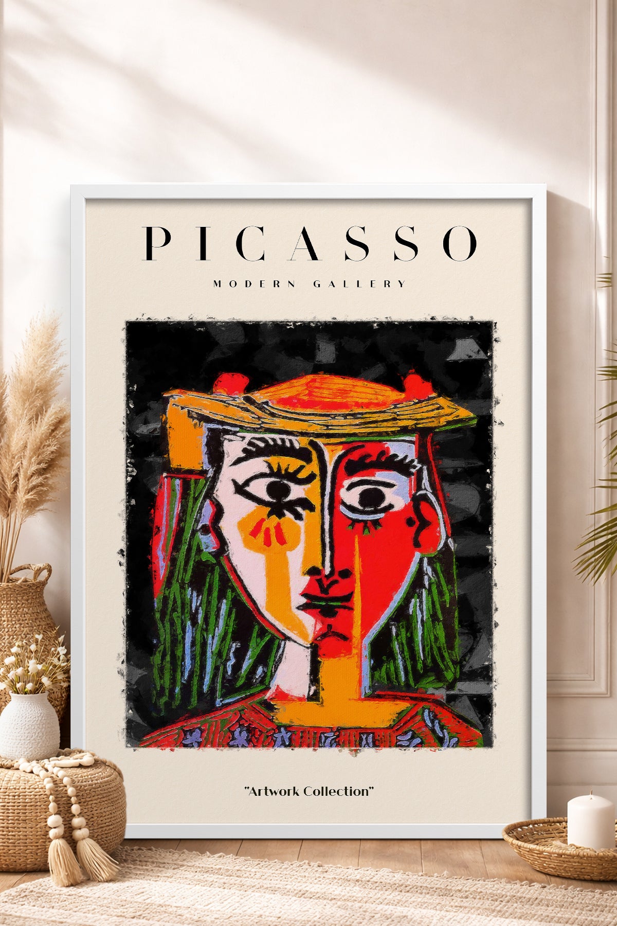 HOMEPACK Ahşap Çerçeveli Tablo Çerçeveli Poster Sanatsal Modern Duvar Dekoru PICASSO-12