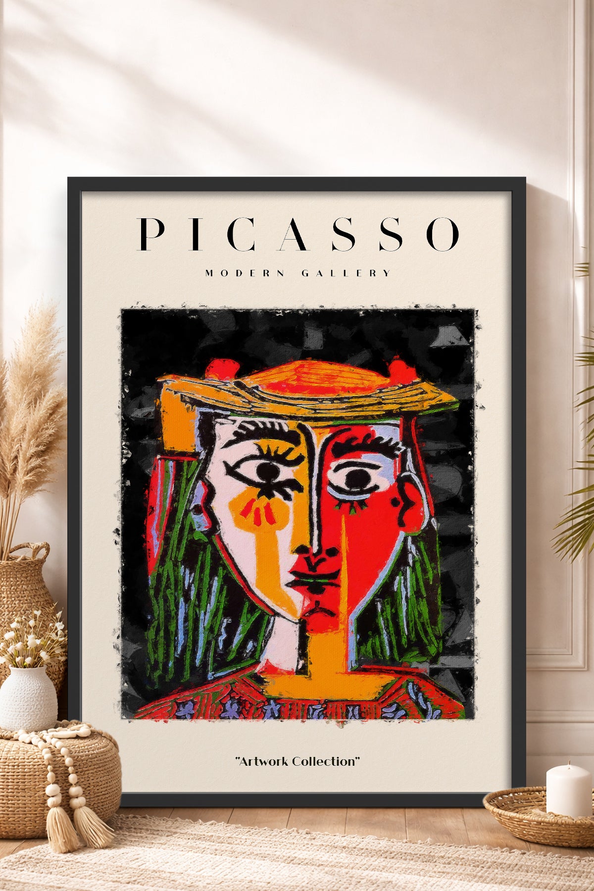 HOMEPACK Ahşap Çerçeveli Tablo Çerçeveli Poster Sanatsal Modern Duvar Dekoru PICASSO-12