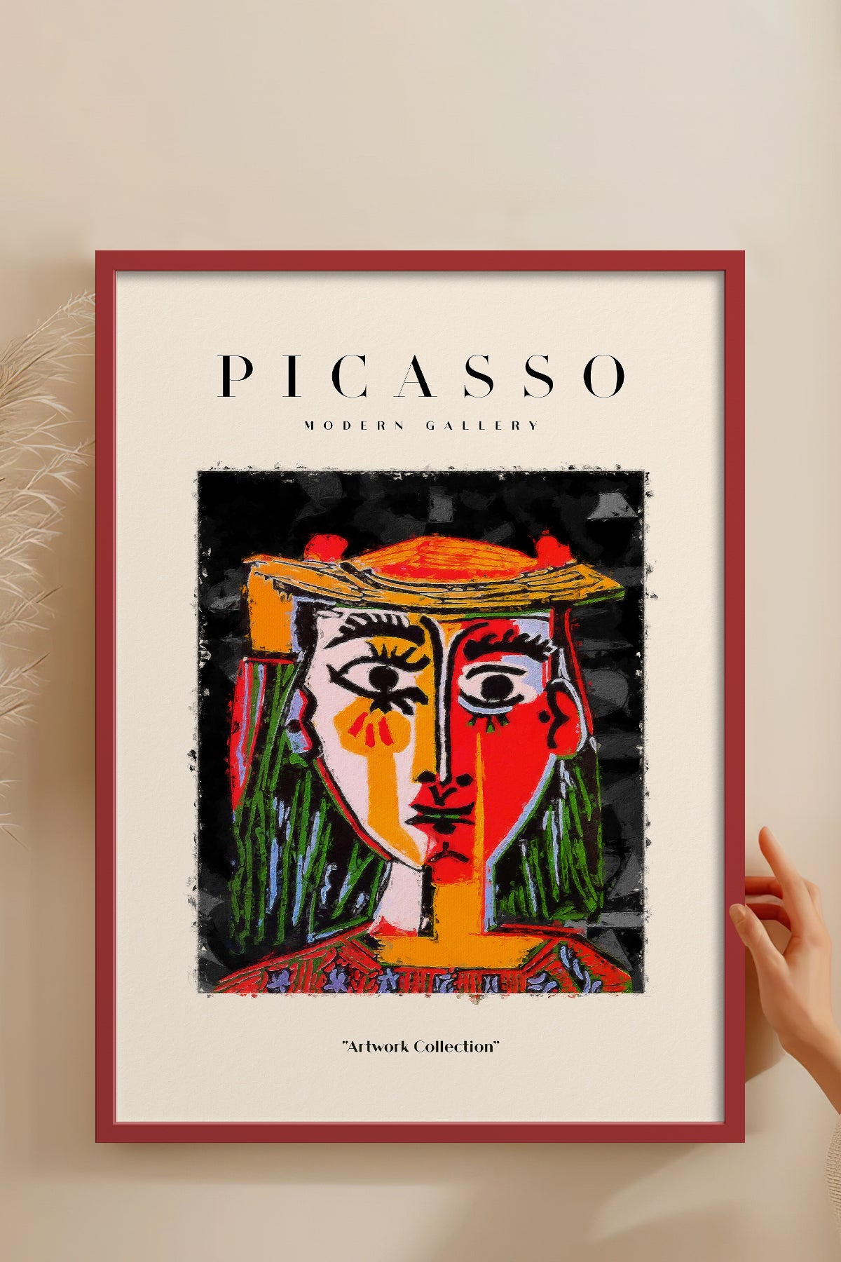 HOMEPACK Ahşap Çerçeveli Tablo Çerçeveli Poster Sanatsal Modern Duvar Dekoru PICASSO-12