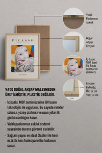 HOMEPACK Ahşap Çerçeveli Tablo Çerçeveli Poster Sanatsal Modern Duvar Dekoru PICASSO-13