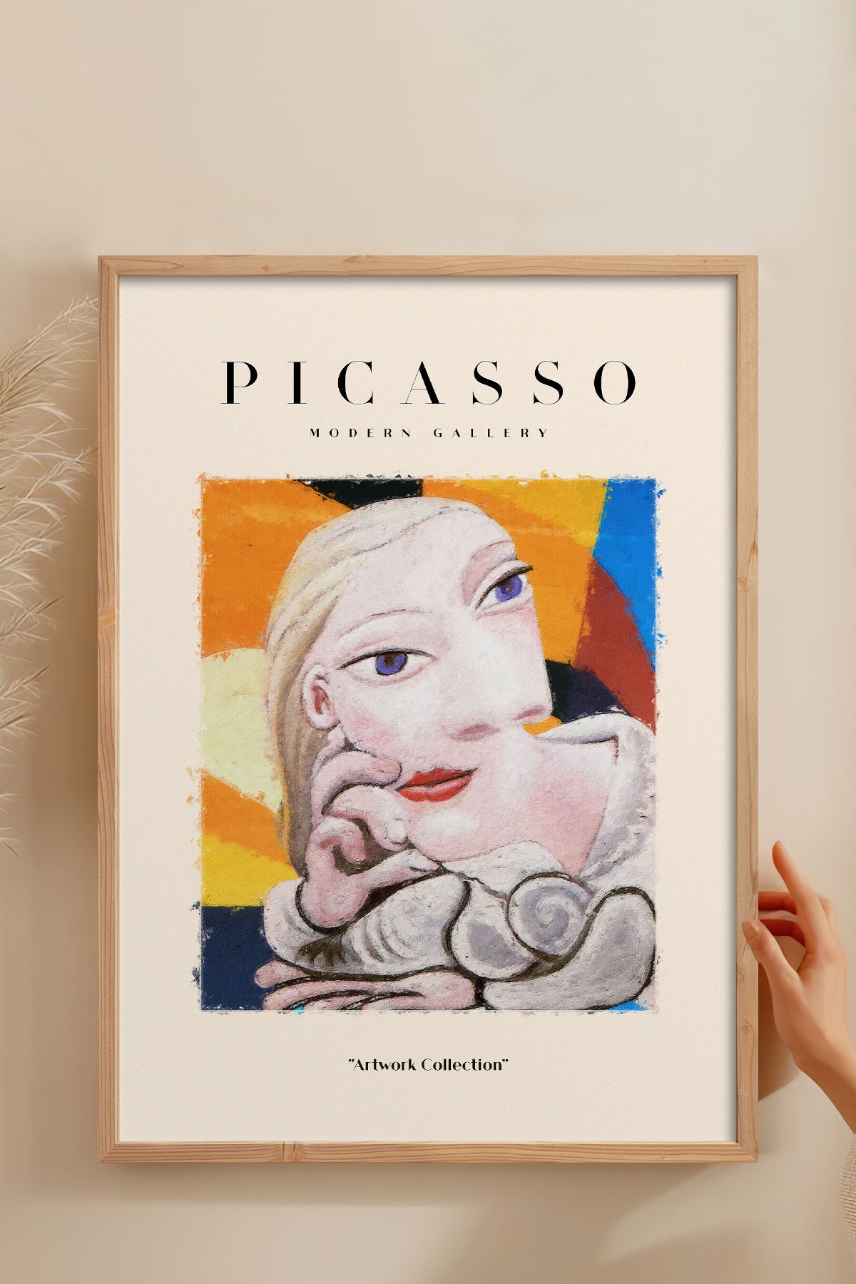 HOMEPACK Ahşap Çerçeveli Tablo Çerçeveli Poster Sanatsal Modern Duvar Dekoru PICASSO-13