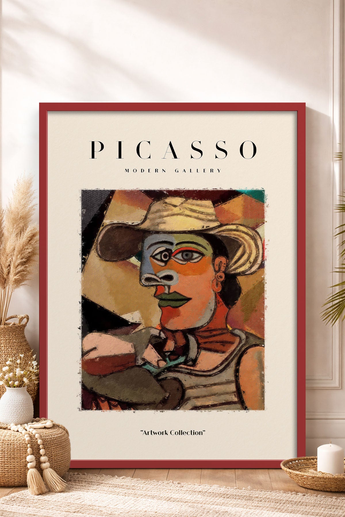 HOMEPACK Ahşap Çerçeveli Tablo Çerçeveli Poster Sanatsal Modern Duvar Dekoru PICASSO-14