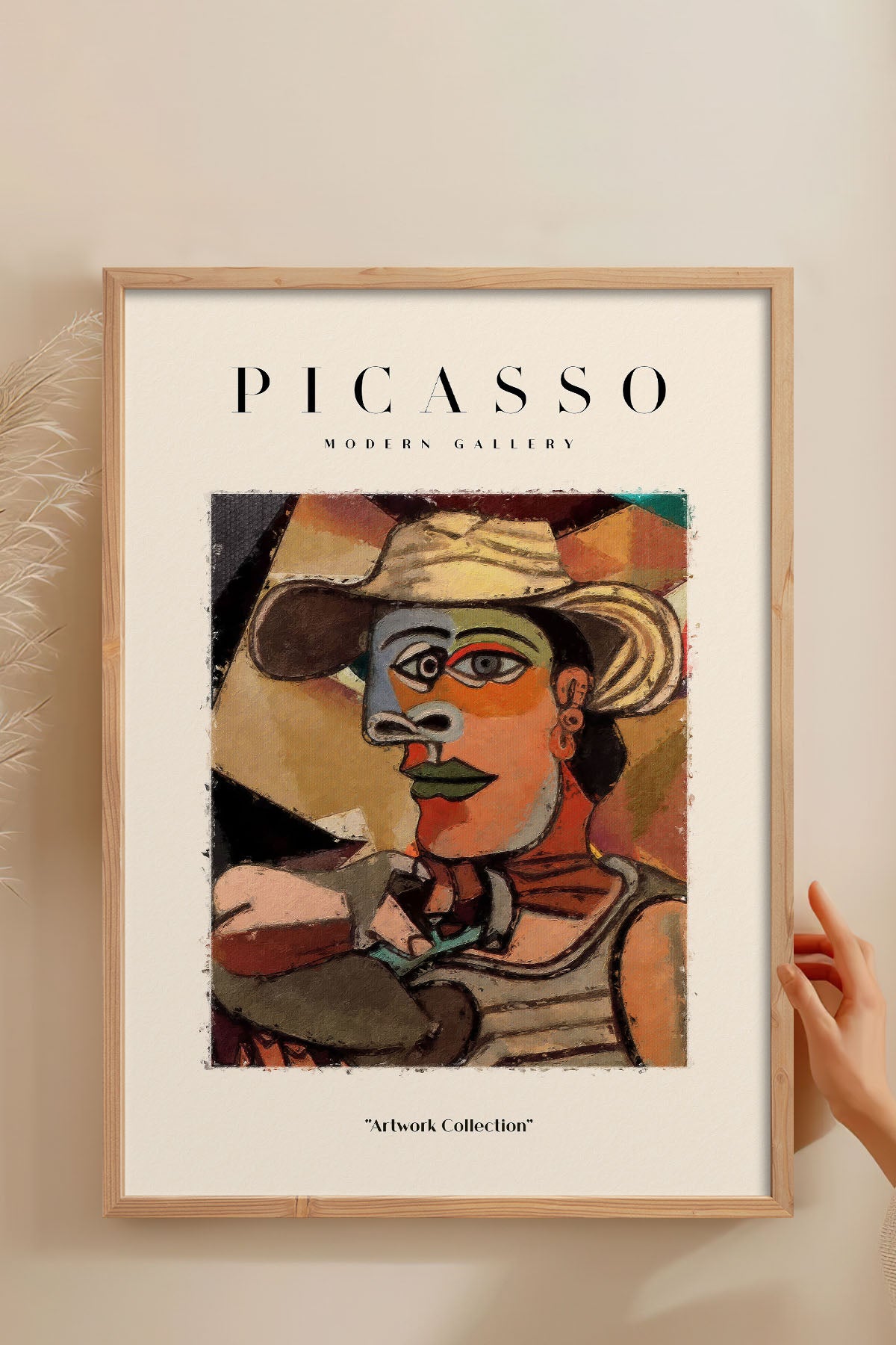 HOMEPACK Ahşap Çerçeveli Tablo Çerçeveli Poster Sanatsal Modern Duvar Dekoru PICASSO-14