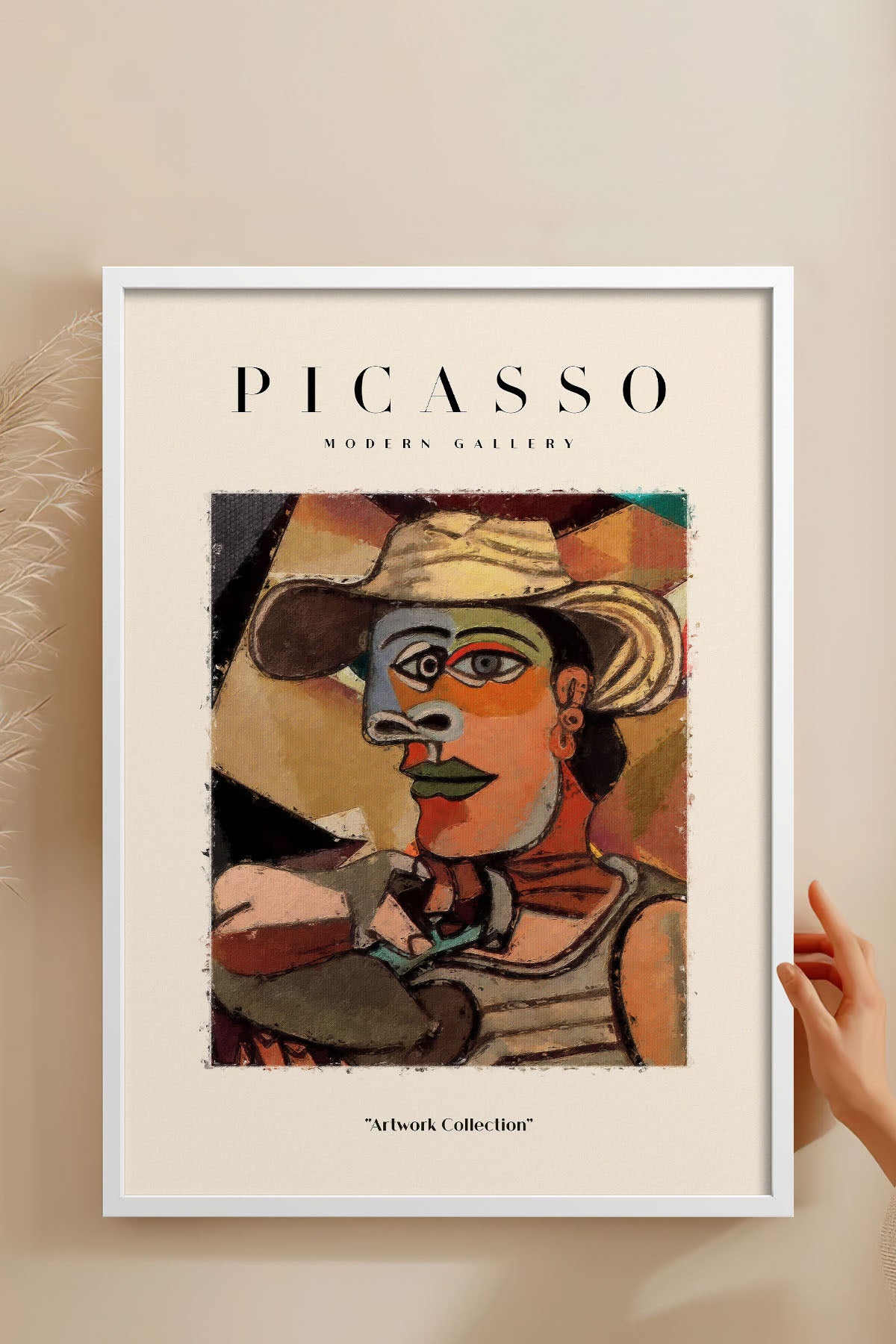 HOMEPACK Ahşap Çerçeveli Tablo Çerçeveli Poster Sanatsal Modern Duvar Dekoru PICASSO-14