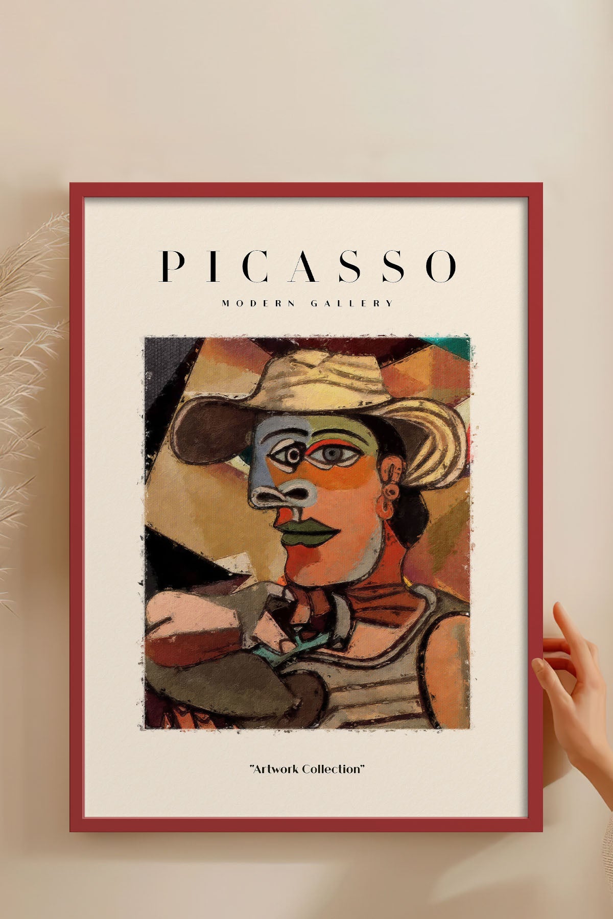 HOMEPACK Ahşap Çerçeveli Tablo Çerçeveli Poster Sanatsal Modern Duvar Dekoru PICASSO-14