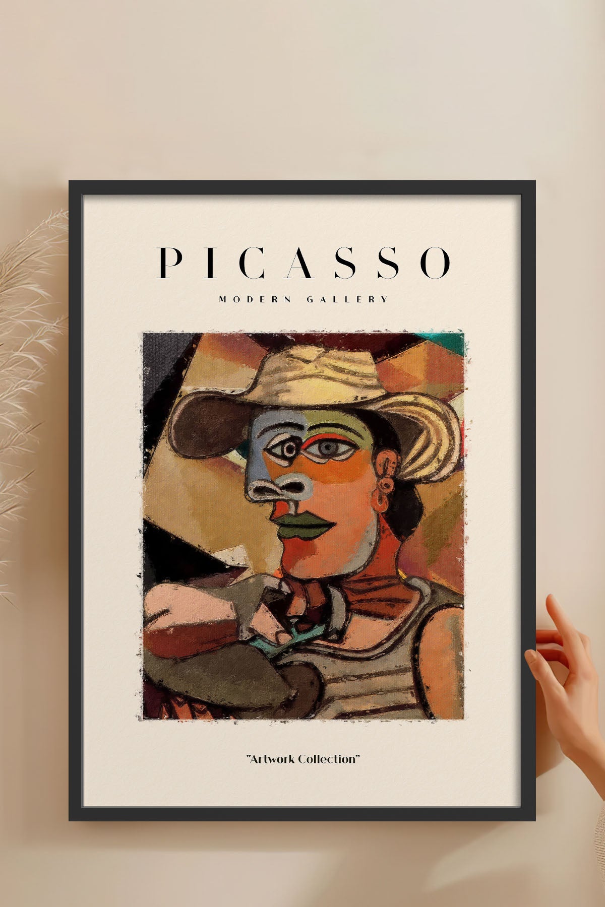 HOMEPACK Ahşap Çerçeveli Tablo Çerçeveli Poster Sanatsal Modern Duvar Dekoru PICASSO-14