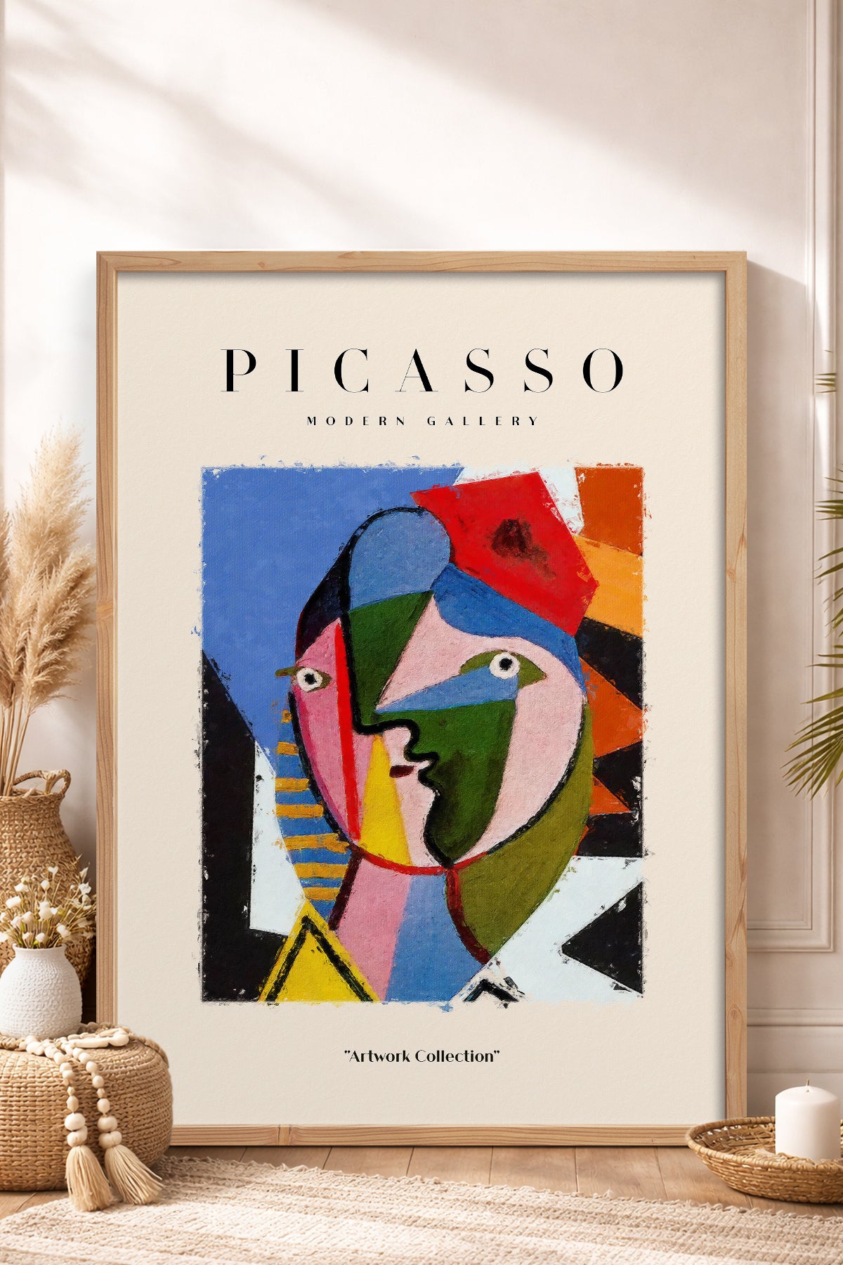 HOMEPACK Ahşap Çerçeveli Tablo Çerçeveli Poster Sanatsal Modern Duvar Dekoru PICASSO-15