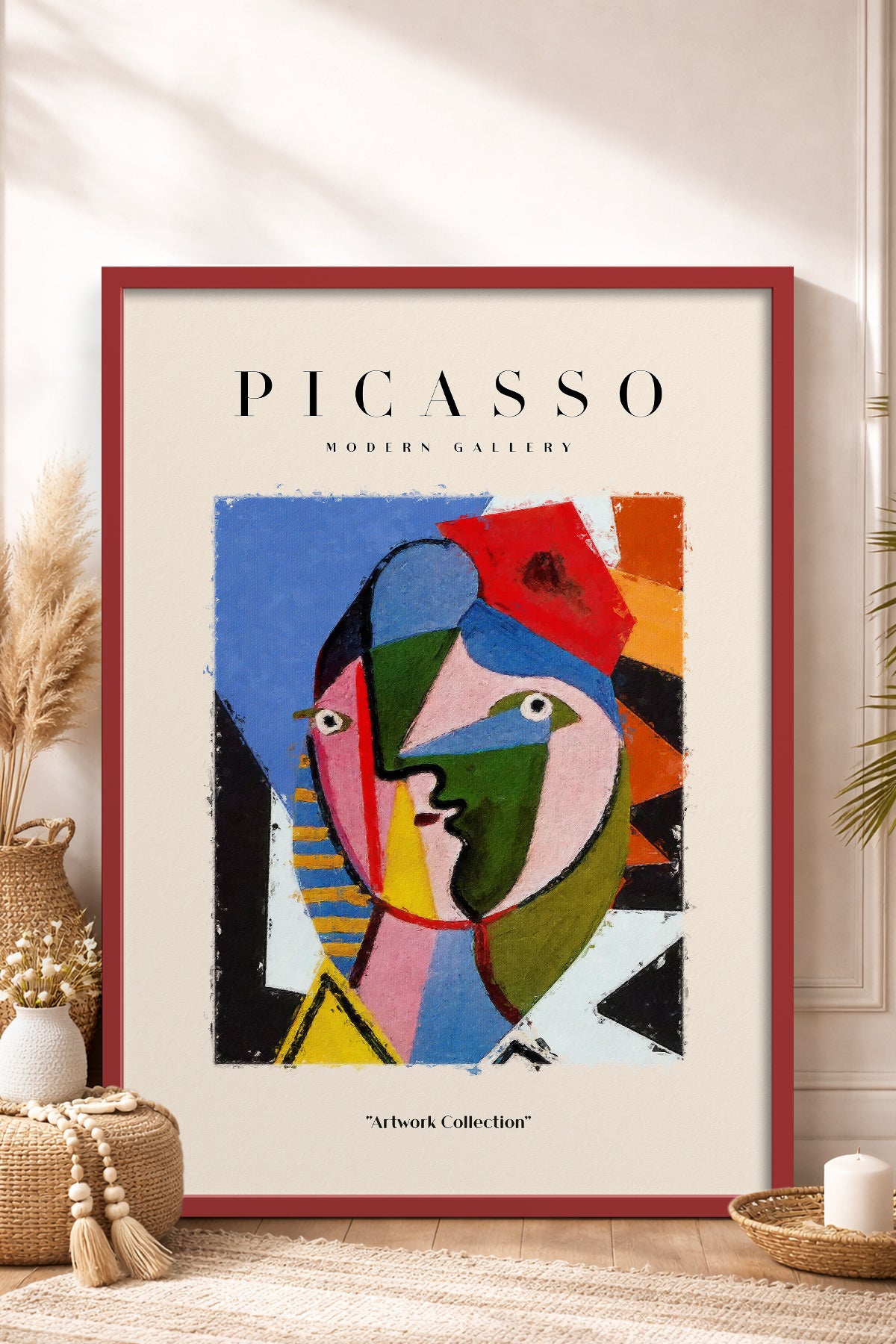 HOMEPACK Ahşap Çerçeveli Tablo Çerçeveli Poster Sanatsal Modern Duvar Dekoru PICASSO-15