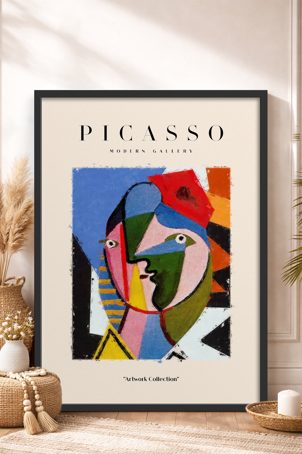 HOMEPACK Ahşap Çerçeveli Tablo Çerçeveli Poster Sanatsal Modern Duvar Dekoru PICASSO-15