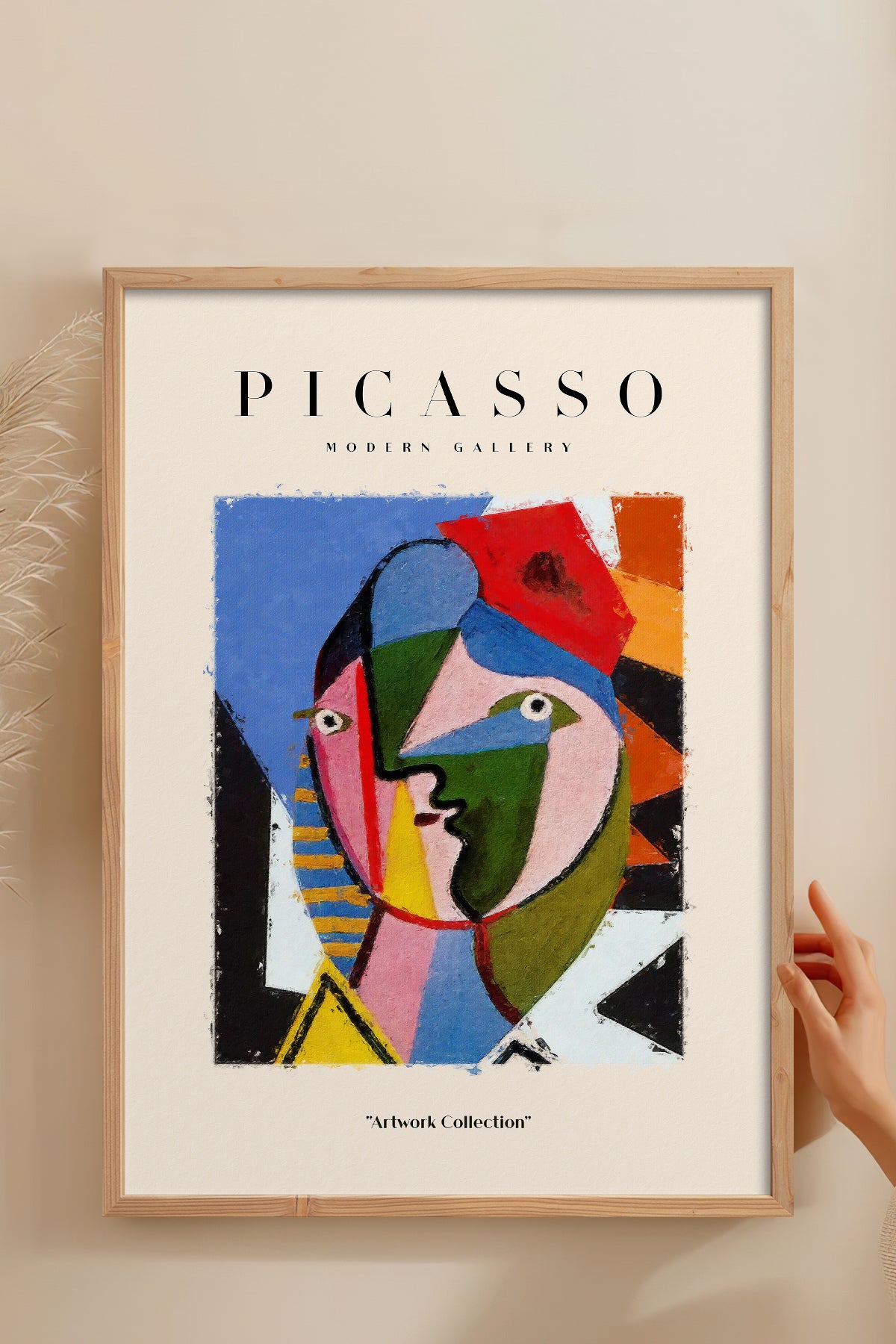 HOMEPACK Ahşap Çerçeveli Tablo Çerçeveli Poster Sanatsal Modern Duvar Dekoru PICASSO-15