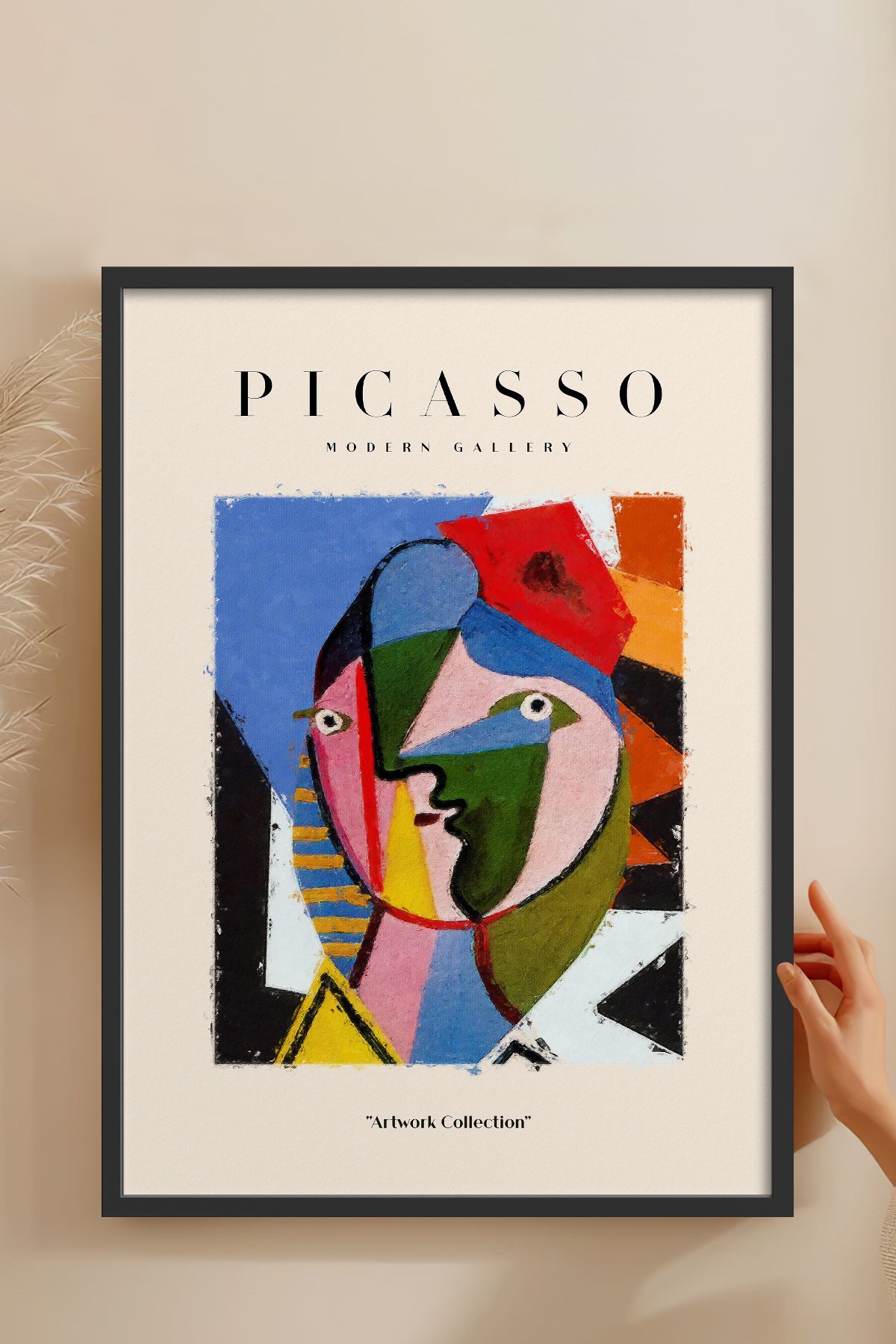 HOMEPACK Ahşap Çerçeveli Tablo Çerçeveli Poster Sanatsal Modern Duvar Dekoru PICASSO-15