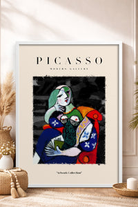 HOMEPACK Ahşap Çerçeveli Tablo Çerçeveli Poster Sanatsal Modern Duvar Dekoru PICASSO-16
