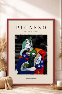 HOMEPACK Ahşap Çerçeveli Tablo Çerçeveli Poster Sanatsal Modern Duvar Dekoru PICASSO-16