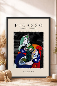 HOMEPACK Ahşap Çerçeveli Tablo Çerçeveli Poster Sanatsal Modern Duvar Dekoru PICASSO-16