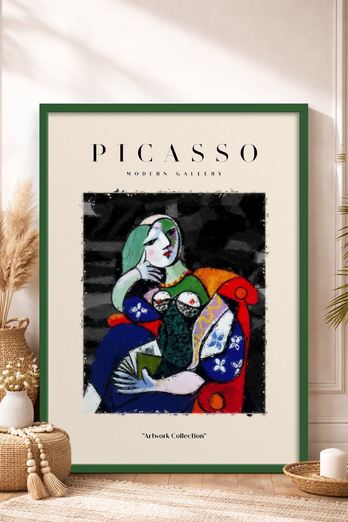 HOMEPACK Ahşap Çerçeveli Tablo Çerçeveli Poster Sanatsal Modern Duvar Dekoru PICASSO-16