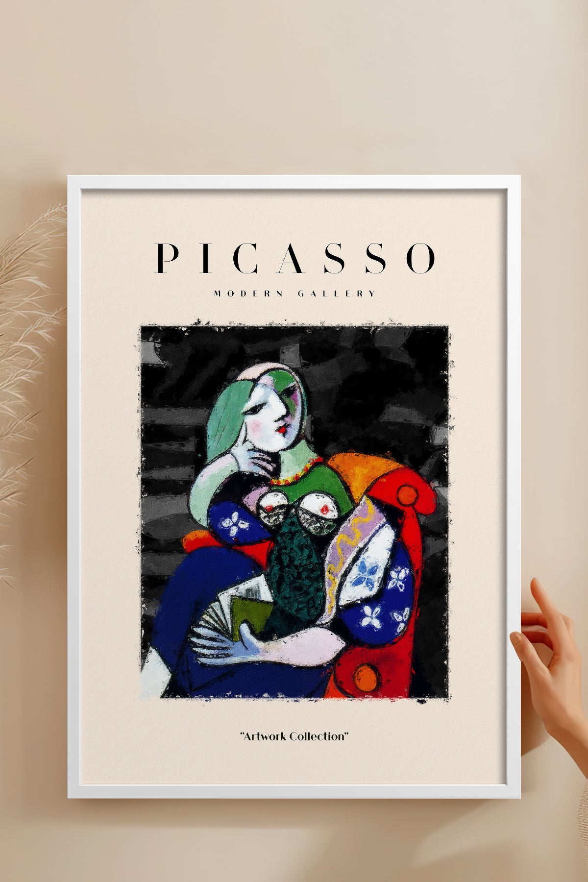 HOMEPACK Ahşap Çerçeveli Tablo Çerçeveli Poster Sanatsal Modern Duvar Dekoru PICASSO-16