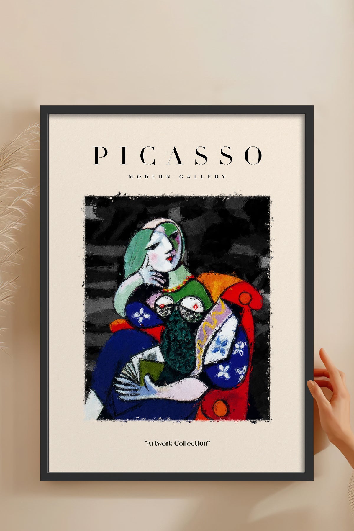 HOMEPACK Ahşap Çerçeveli Tablo Çerçeveli Poster Sanatsal Modern Duvar Dekoru PICASSO-16