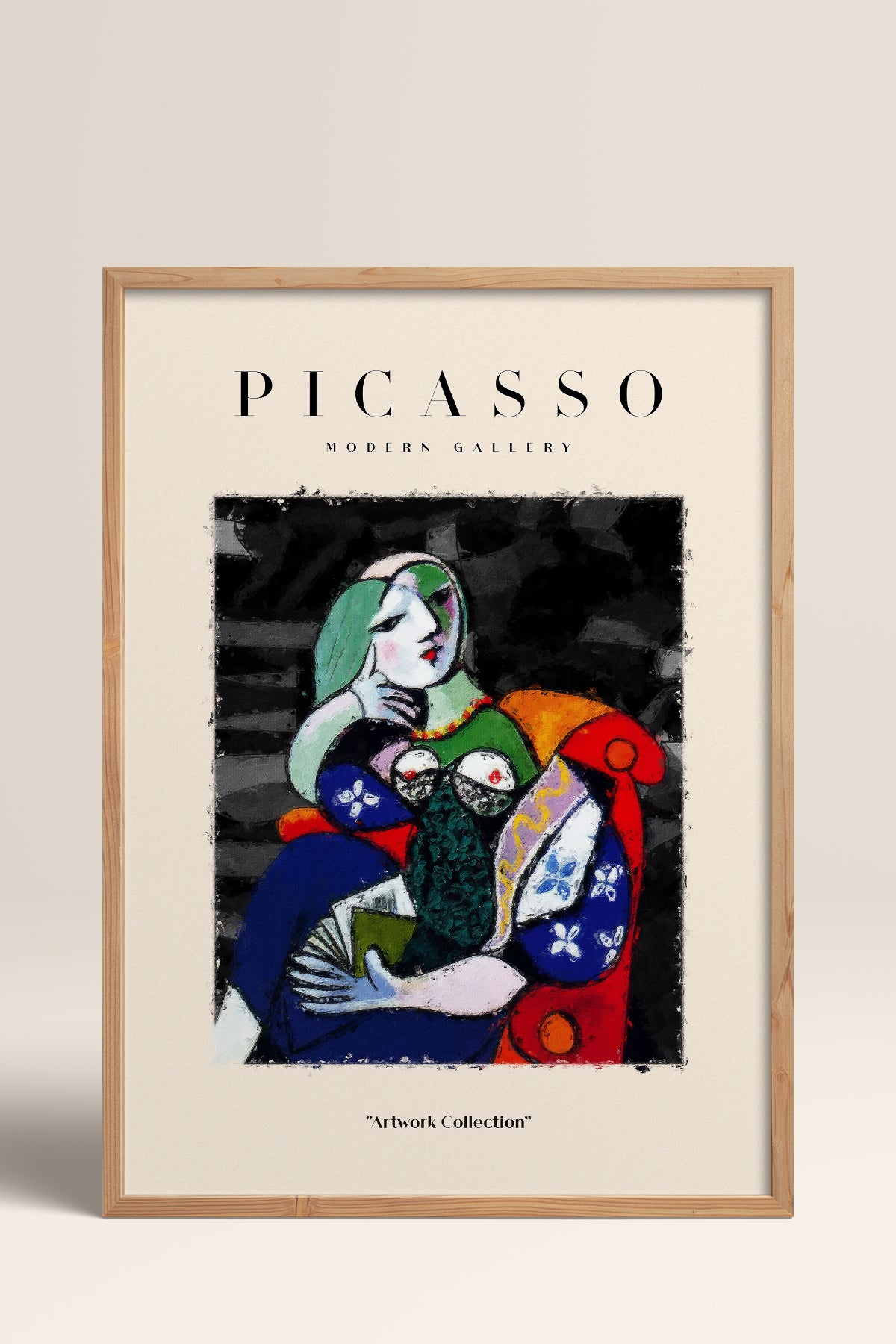 HOMEPACK Ahşap Çerçeveli Tablo Çerçeveli Poster Sanatsal Modern Duvar Dekoru PICASSO-16