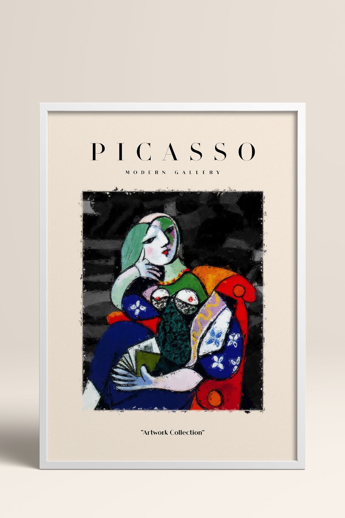 HOMEPACK Ahşap Çerçeveli Tablo Çerçeveli Poster Sanatsal Modern Duvar Dekoru PICASSO-16