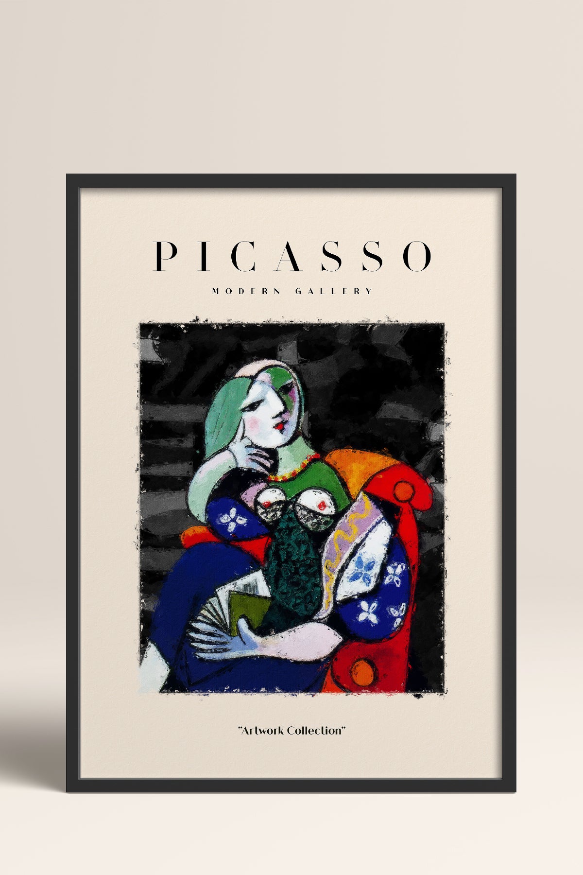 HOMEPACK Ahşap Çerçeveli Tablo Çerçeveli Poster Sanatsal Modern Duvar Dekoru PICASSO-16