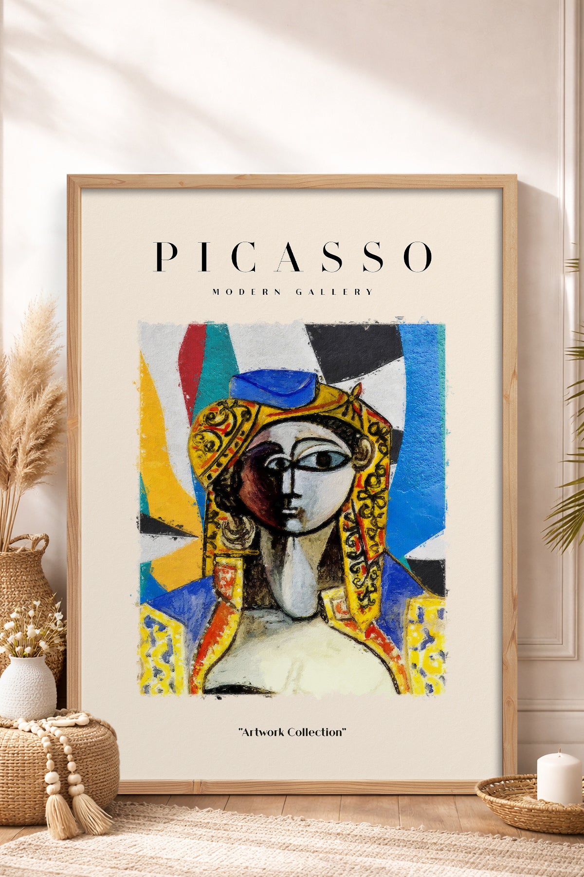 HOMEPACK Ahşap Çerçeveli Tablo Çerçeveli Poster Sanatsal Modern Duvar Dekoru PICASSO-17