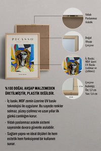 HOMEPACK Ahşap Çerçeveli Tablo Çerçeveli Poster Sanatsal Modern Duvar Dekoru PICASSO-17
