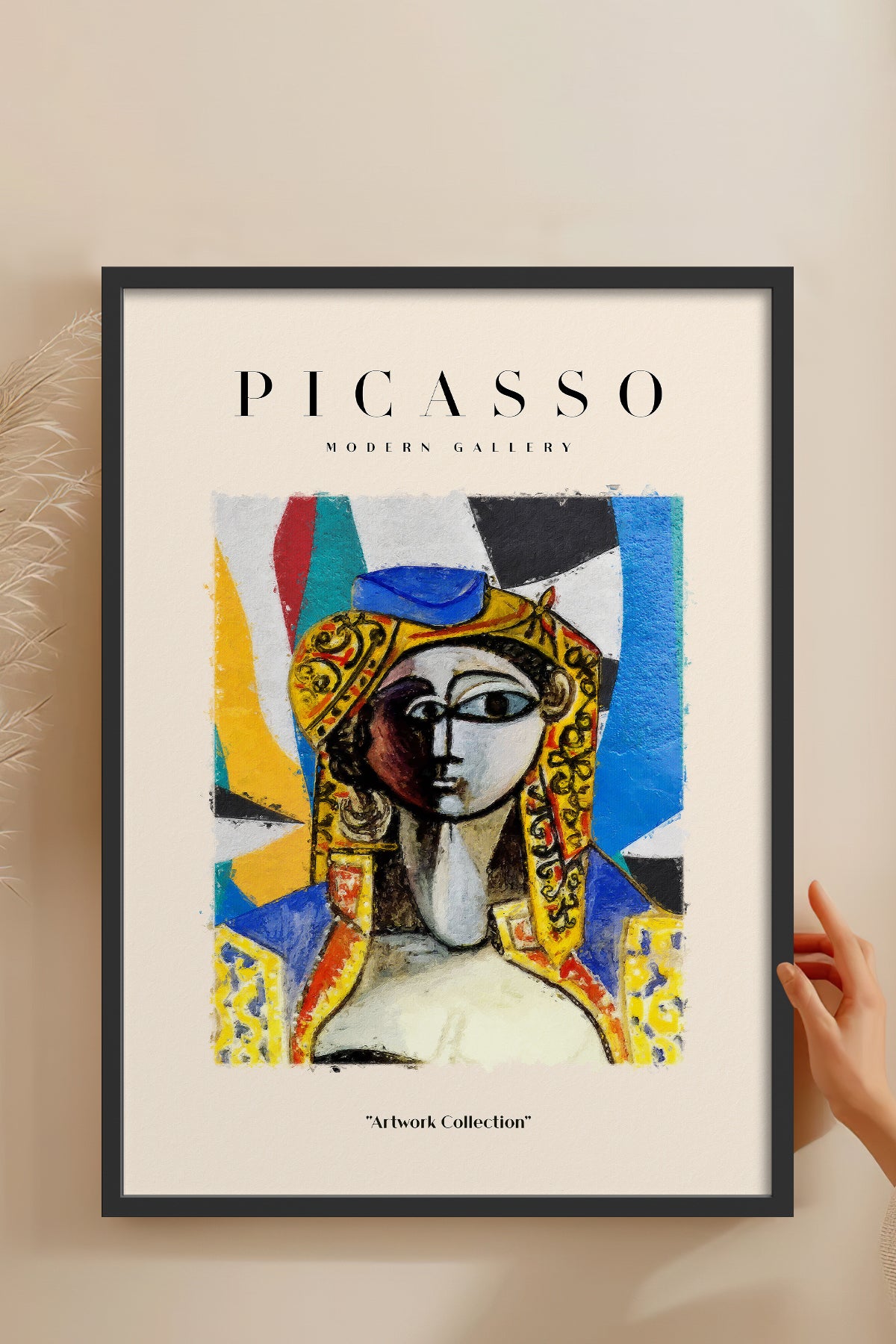 HOMEPACK Ahşap Çerçeveli Tablo Çerçeveli Poster Sanatsal Modern Duvar Dekoru PICASSO-17