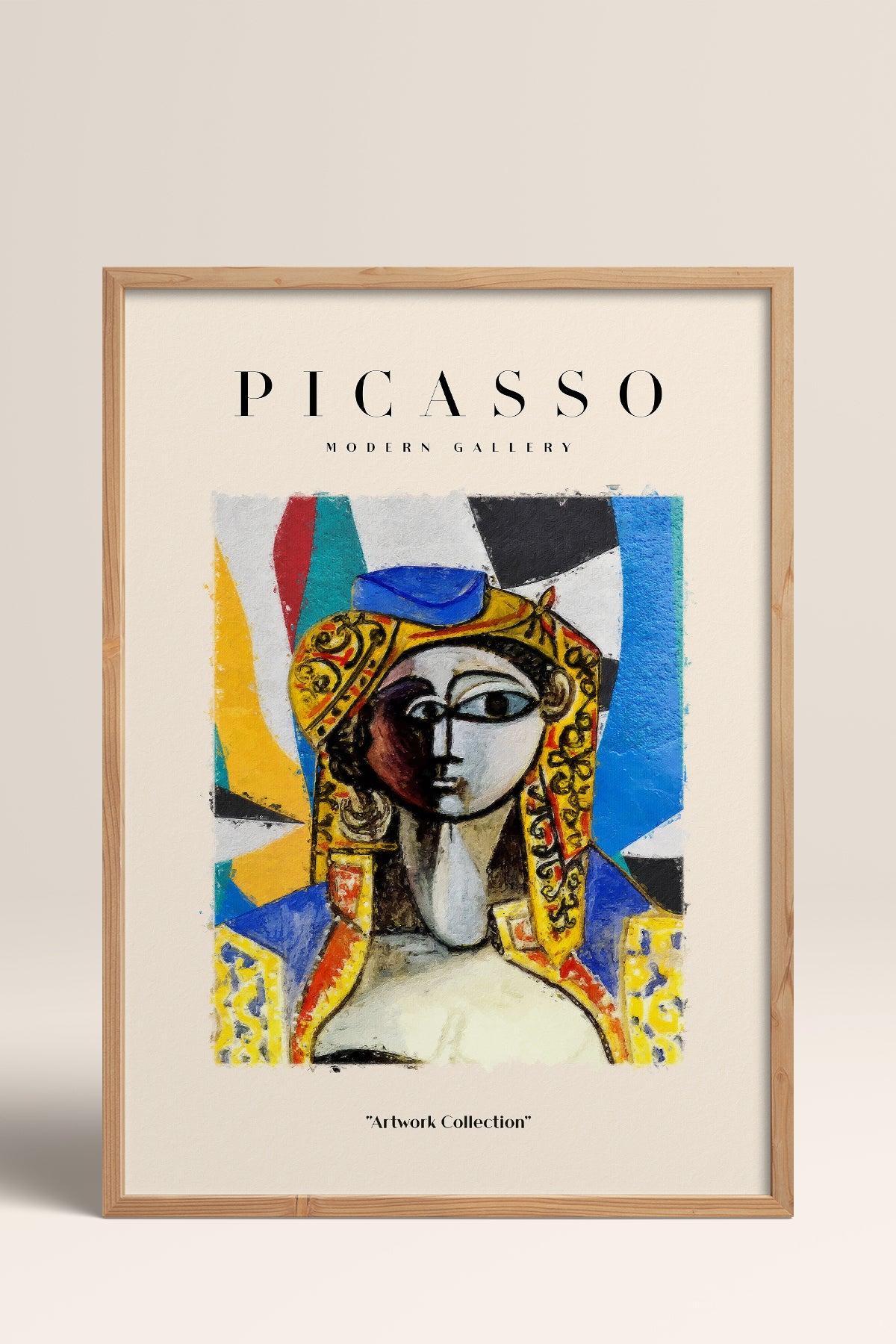 HOMEPACK Ahşap Çerçeveli Tablo Çerçeveli Poster Sanatsal Modern Duvar Dekoru PICASSO-17