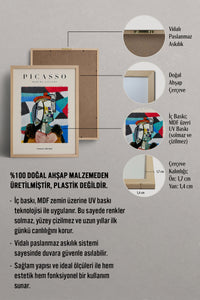 HOMEPACK Ahşap Çerçeveli Tablo Çerçeveli Poster Sanatsal Modern Duvar Dekoru PICASSO-19