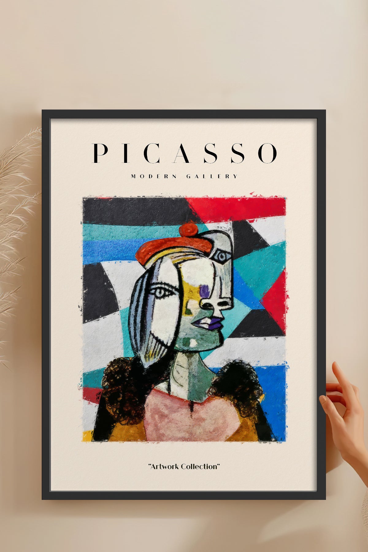 HOMEPACK Ahşap Çerçeveli Tablo Çerçeveli Poster Sanatsal Modern Duvar Dekoru PICASSO-19
