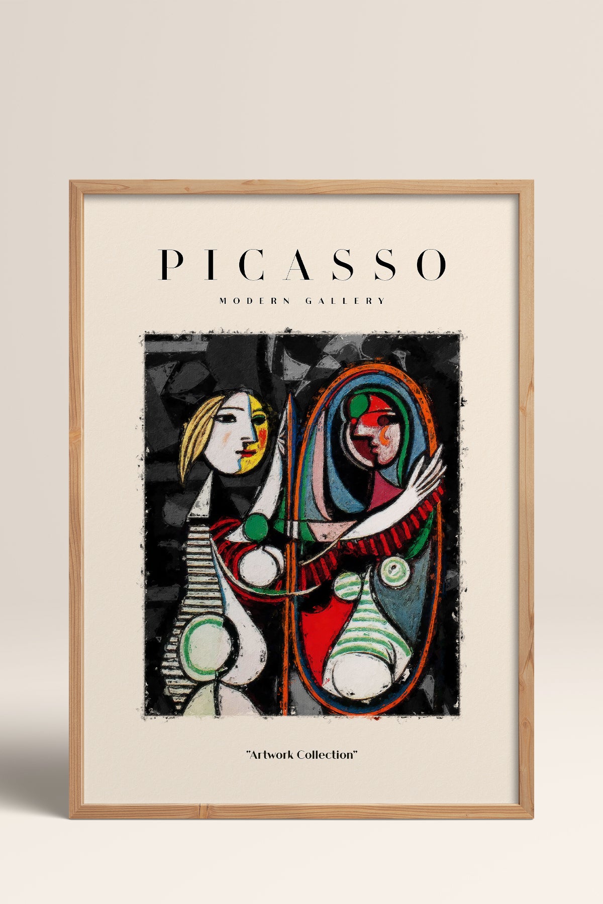 HOMEPACK Ahşap Çerçeveli Tablo Çerçeveli Poster Sanatsal Modern Duvar Dekoru PICASSO-20