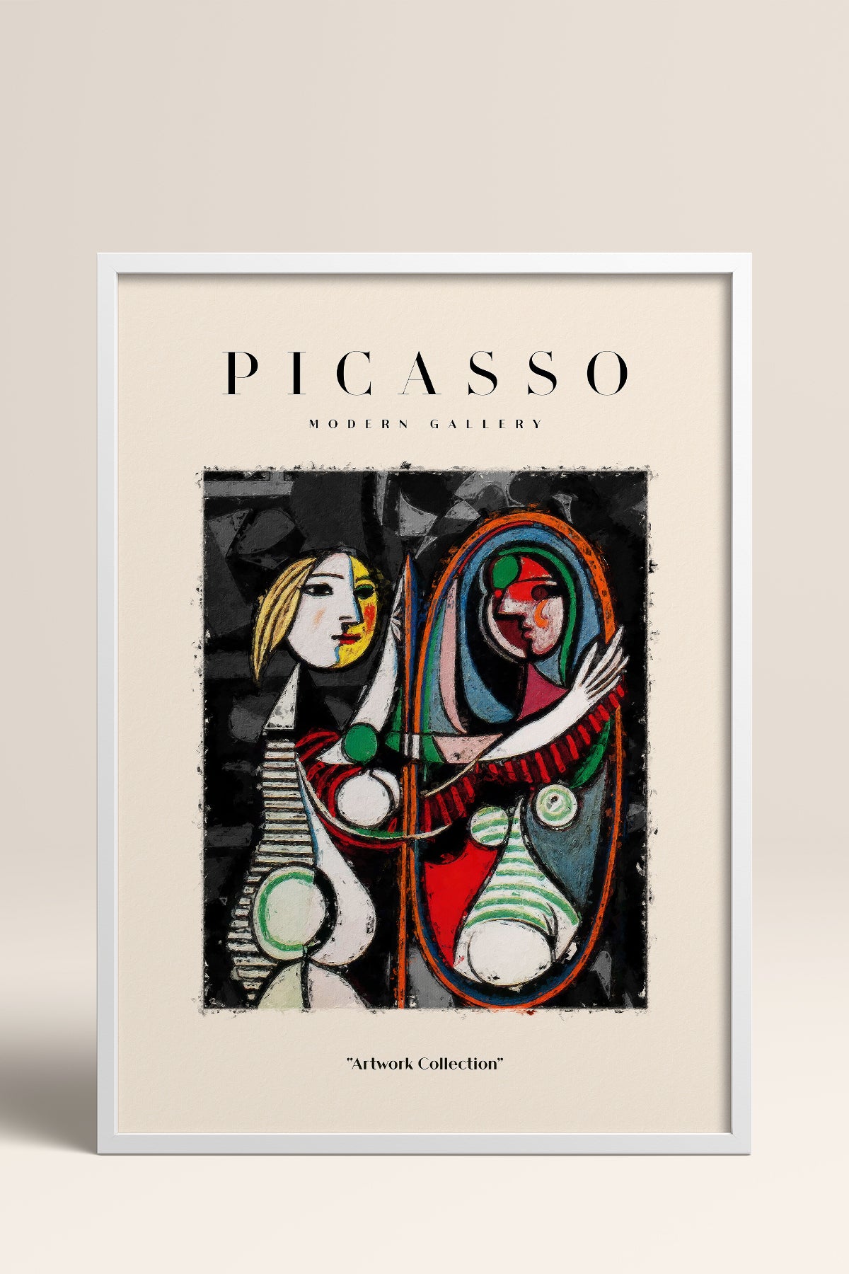 HOMEPACK Ahşap Çerçeveli Tablo Çerçeveli Poster Sanatsal Modern Duvar Dekoru PICASSO-20