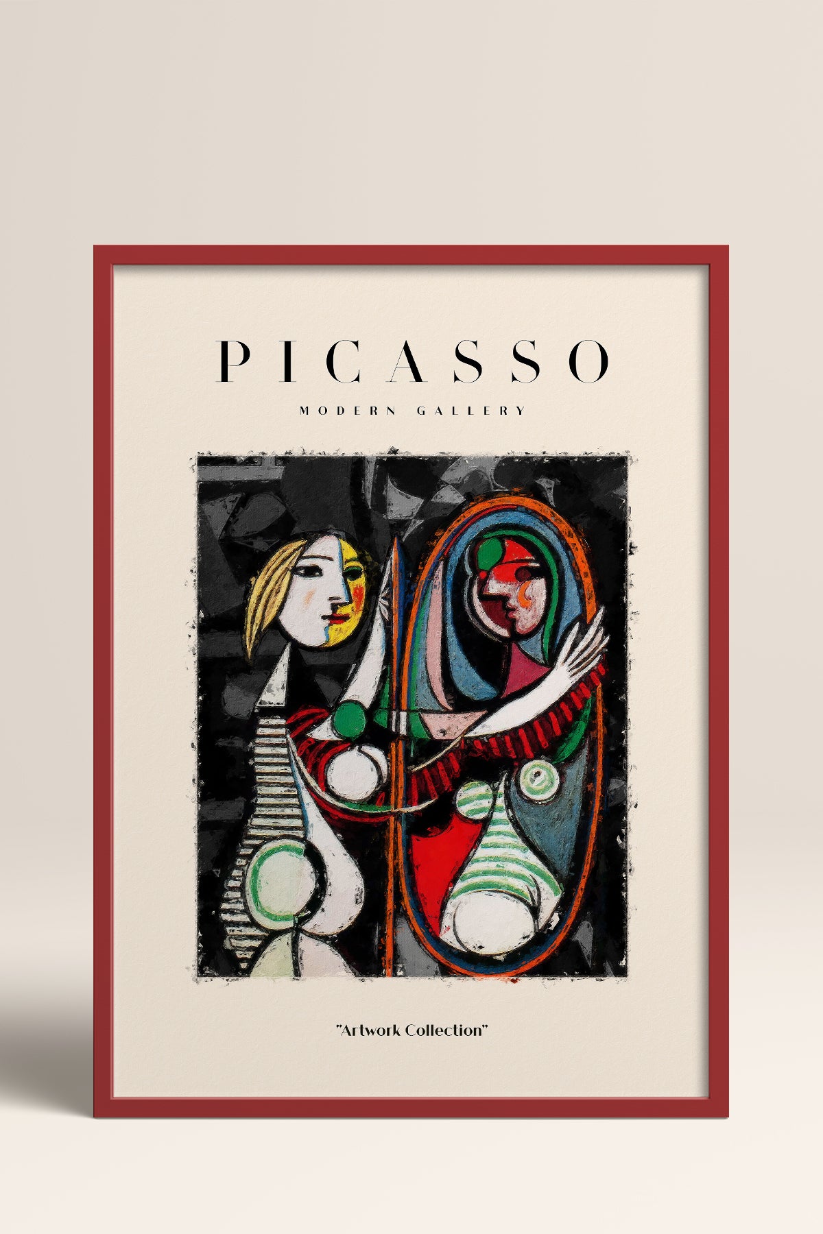 HOMEPACK Ahşap Çerçeveli Tablo Çerçeveli Poster Sanatsal Modern Duvar Dekoru PICASSO-20