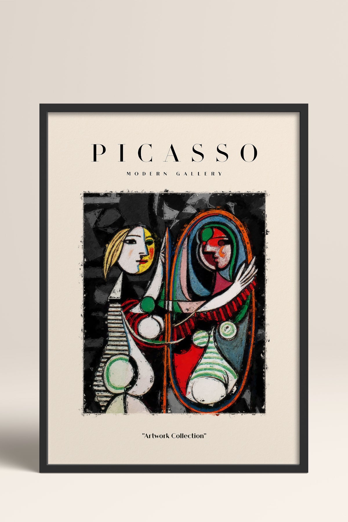 HOMEPACK Ahşap Çerçeveli Tablo Çerçeveli Poster Sanatsal Modern Duvar Dekoru PICASSO-20
