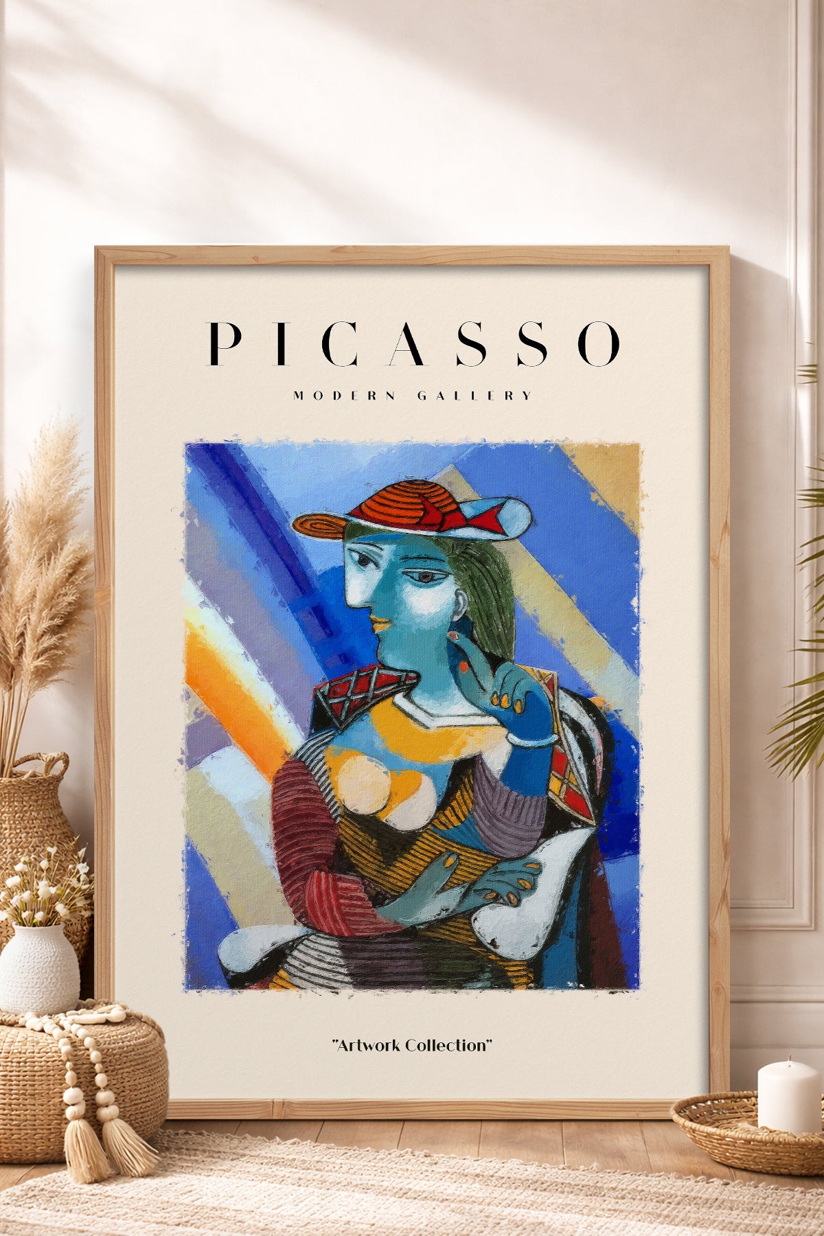 HOMEPACK Ahşap Çerçeveli Tablo Çerçeveli Poster Sanatsal Modern Duvar Dekoru PICASSO-21