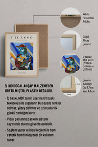 HOMEPACK Ahşap Çerçeveli Tablo Çerçeveli Poster Sanatsal Modern Duvar Dekoru PICASSO-21