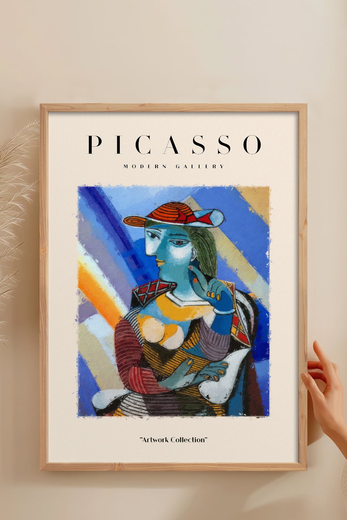 HOMEPACK Ahşap Çerçeveli Tablo Çerçeveli Poster Sanatsal Modern Duvar Dekoru PICASSO-21