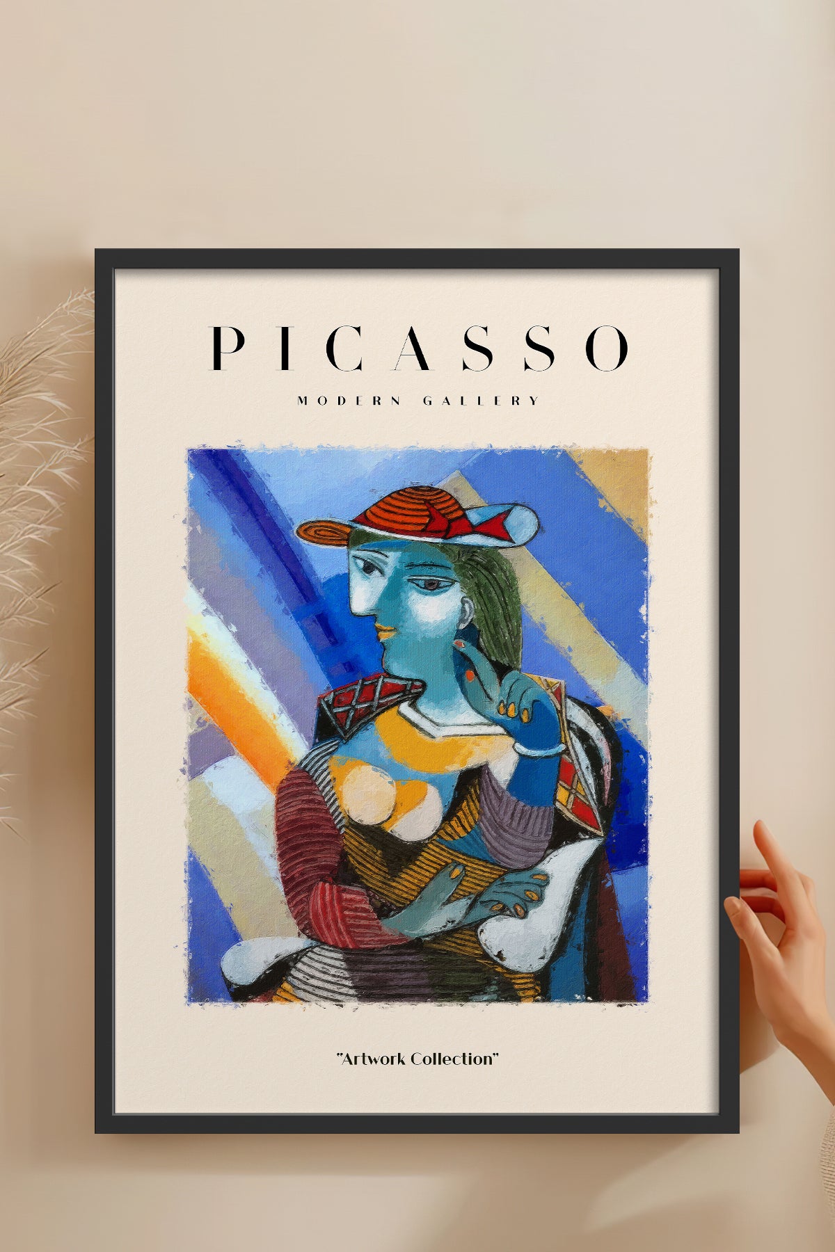 HOMEPACK Ahşap Çerçeveli Tablo Çerçeveli Poster Sanatsal Modern Duvar Dekoru PICASSO-21