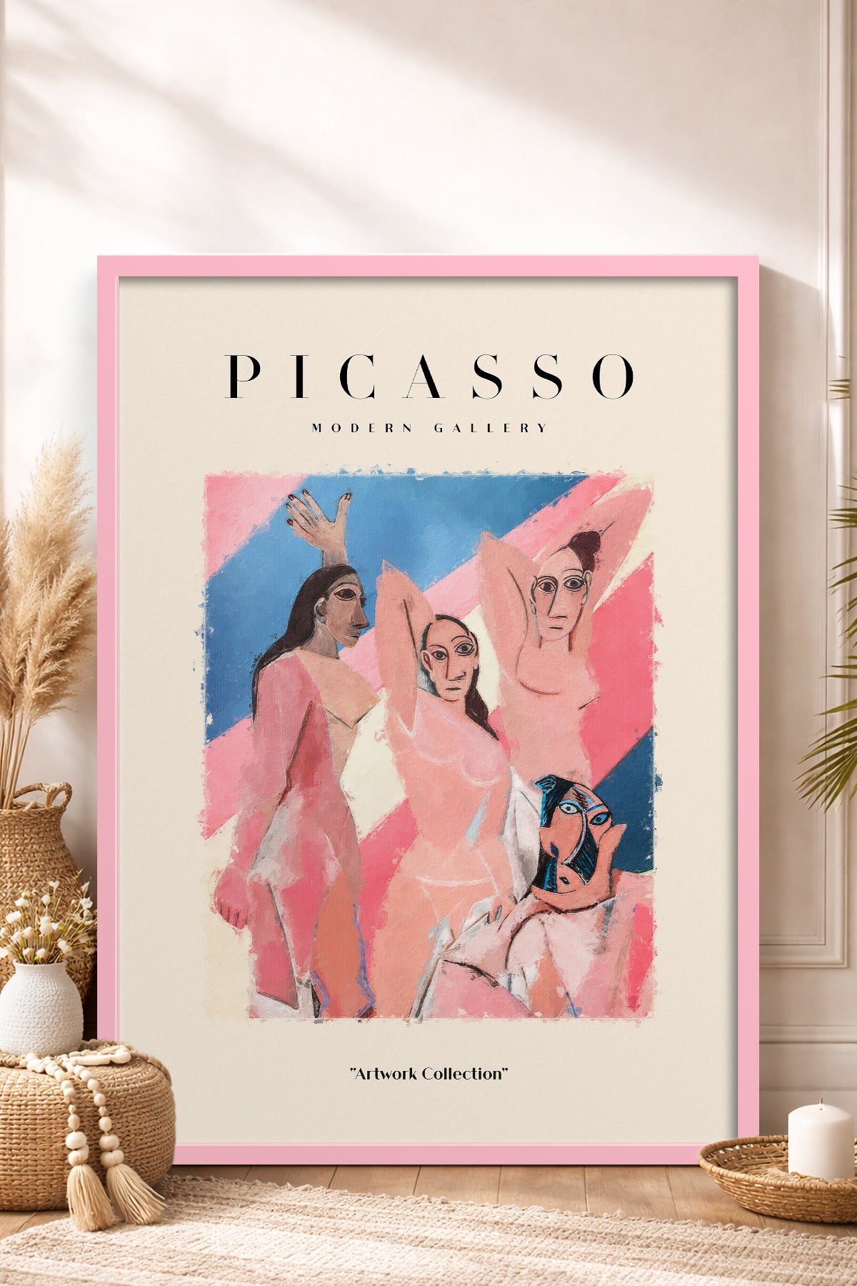 HOMEPACK Ahşap Çerçeveli Tablo Çerçeveli Poster Sanatsal Modern Duvar Dekoru PICASSO-22