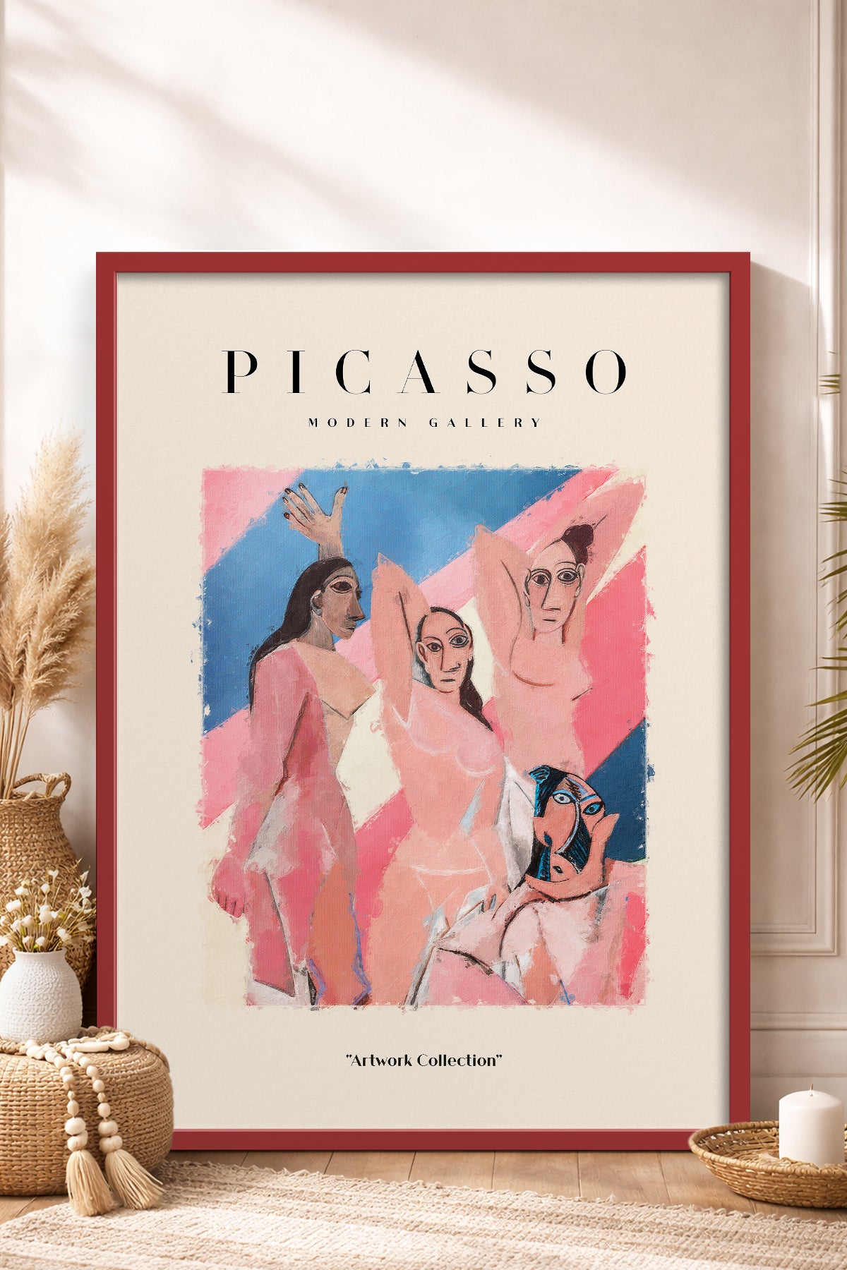 HOMEPACK Ahşap Çerçeveli Tablo Çerçeveli Poster Sanatsal Modern Duvar Dekoru PICASSO-22