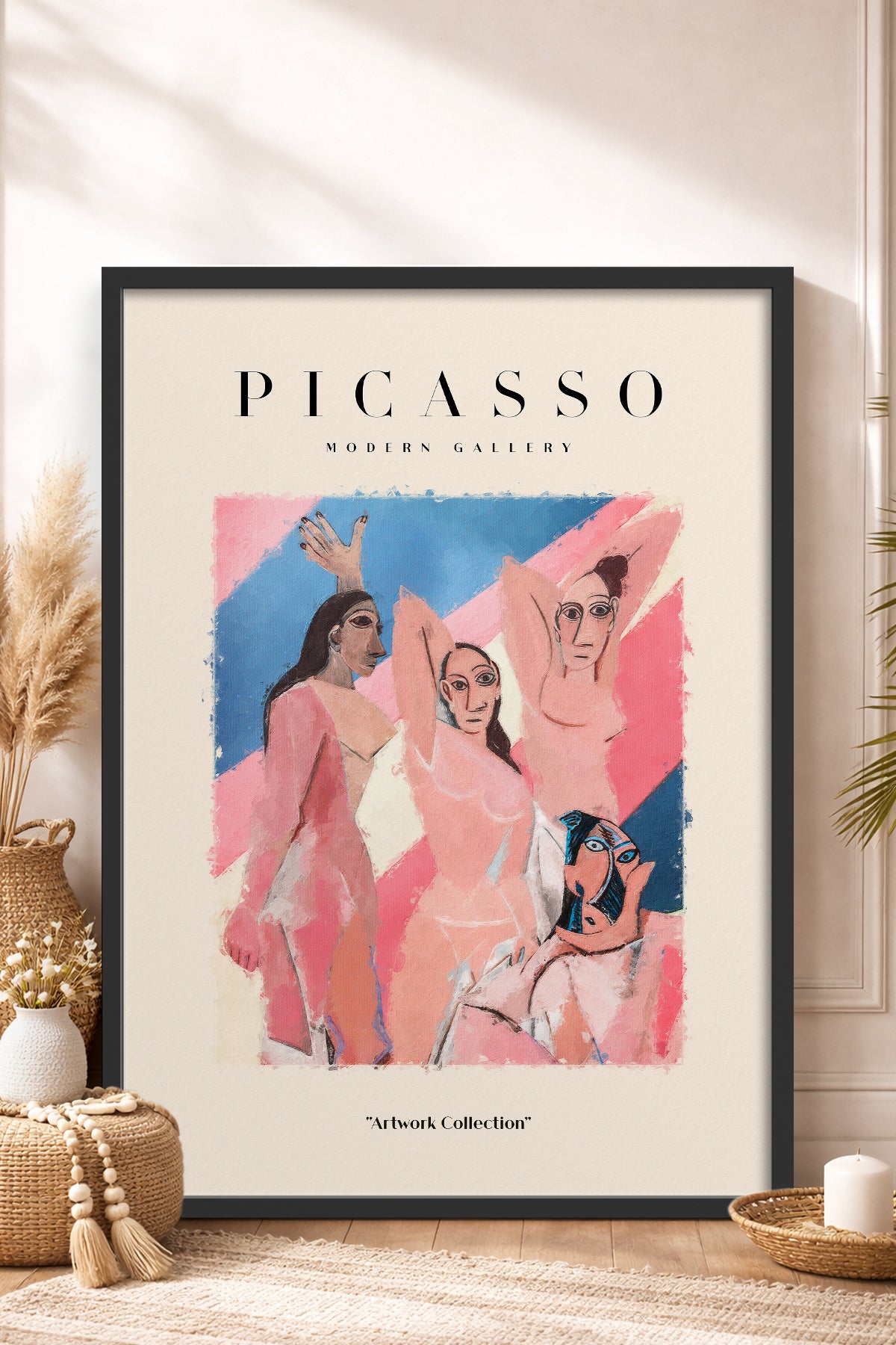 HOMEPACK Ahşap Çerçeveli Tablo Çerçeveli Poster Sanatsal Modern Duvar Dekoru PICASSO-22