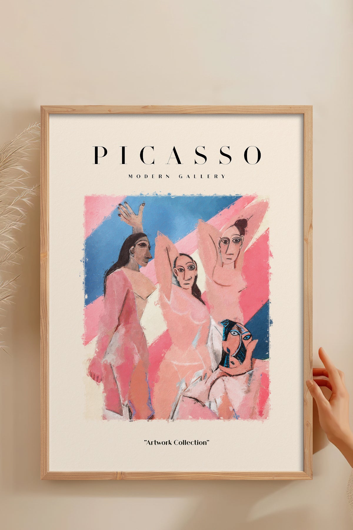 HOMEPACK Ahşap Çerçeveli Tablo Çerçeveli Poster Sanatsal Modern Duvar Dekoru PICASSO-22