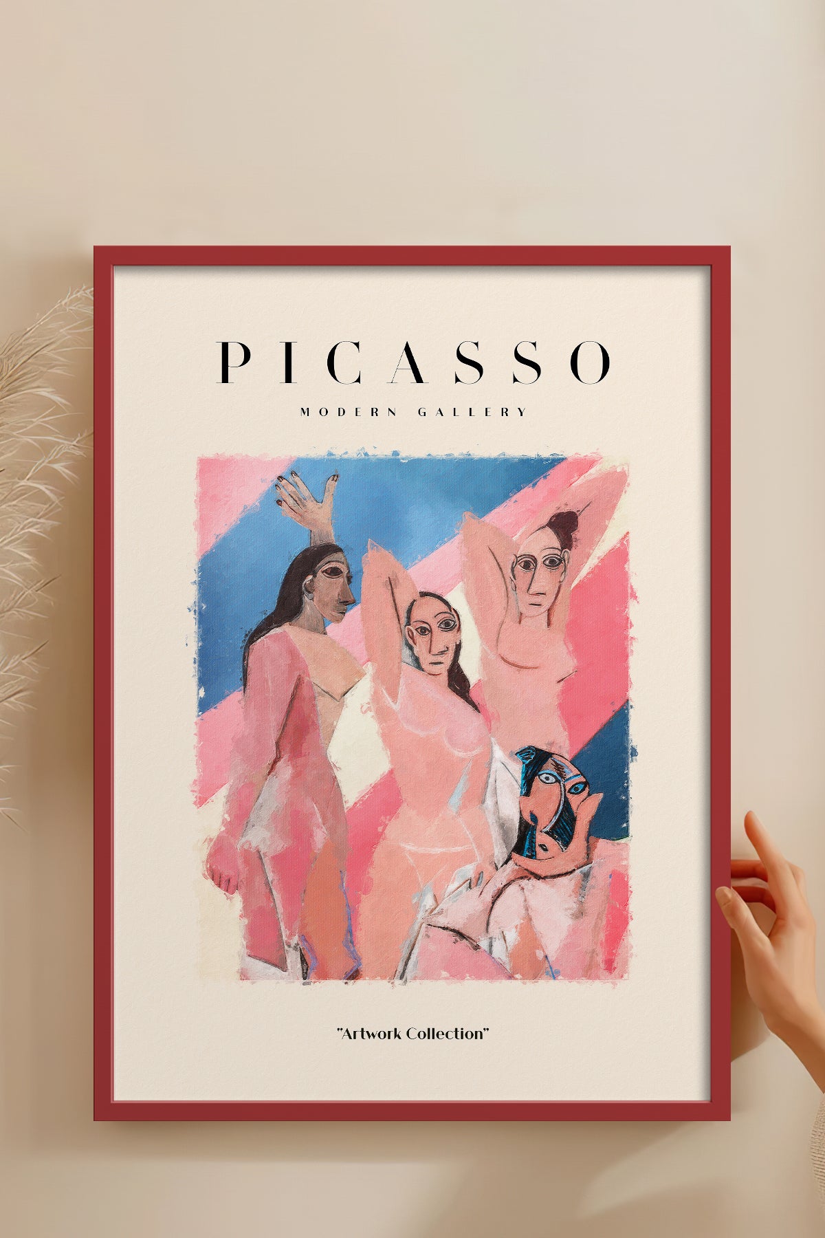 HOMEPACK Ahşap Çerçeveli Tablo Çerçeveli Poster Sanatsal Modern Duvar Dekoru PICASSO-22