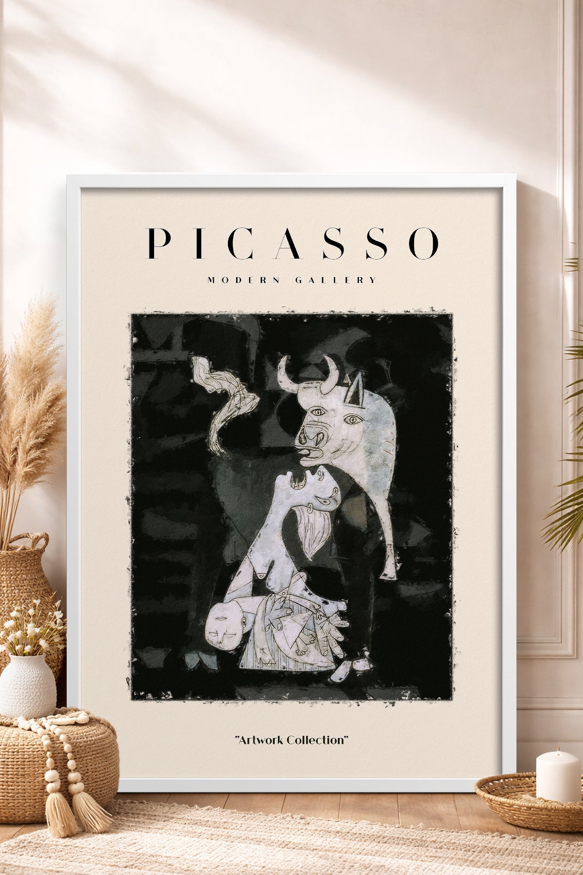 HOMEPACK Ahşap Çerçeveli Tablo Çerçeveli Poster Sanatsal Modern Duvar Dekoru PICASSO-23