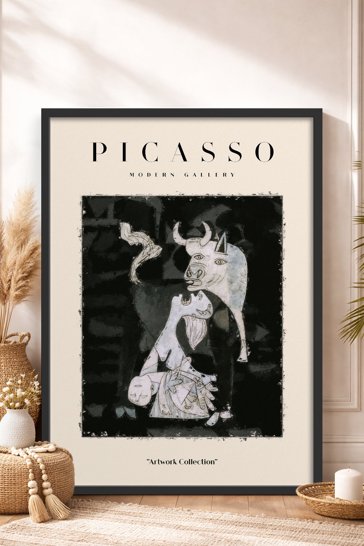 HOMEPACK Ahşap Çerçeveli Tablo Çerçeveli Poster Sanatsal Modern Duvar Dekoru PICASSO-23