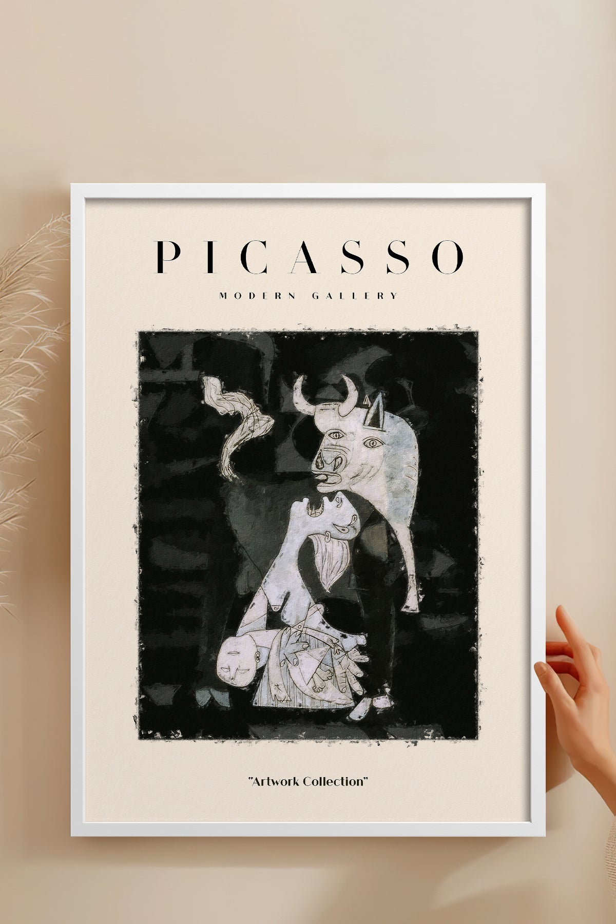 HOMEPACK Ahşap Çerçeveli Tablo Çerçeveli Poster Sanatsal Modern Duvar Dekoru PICASSO-23