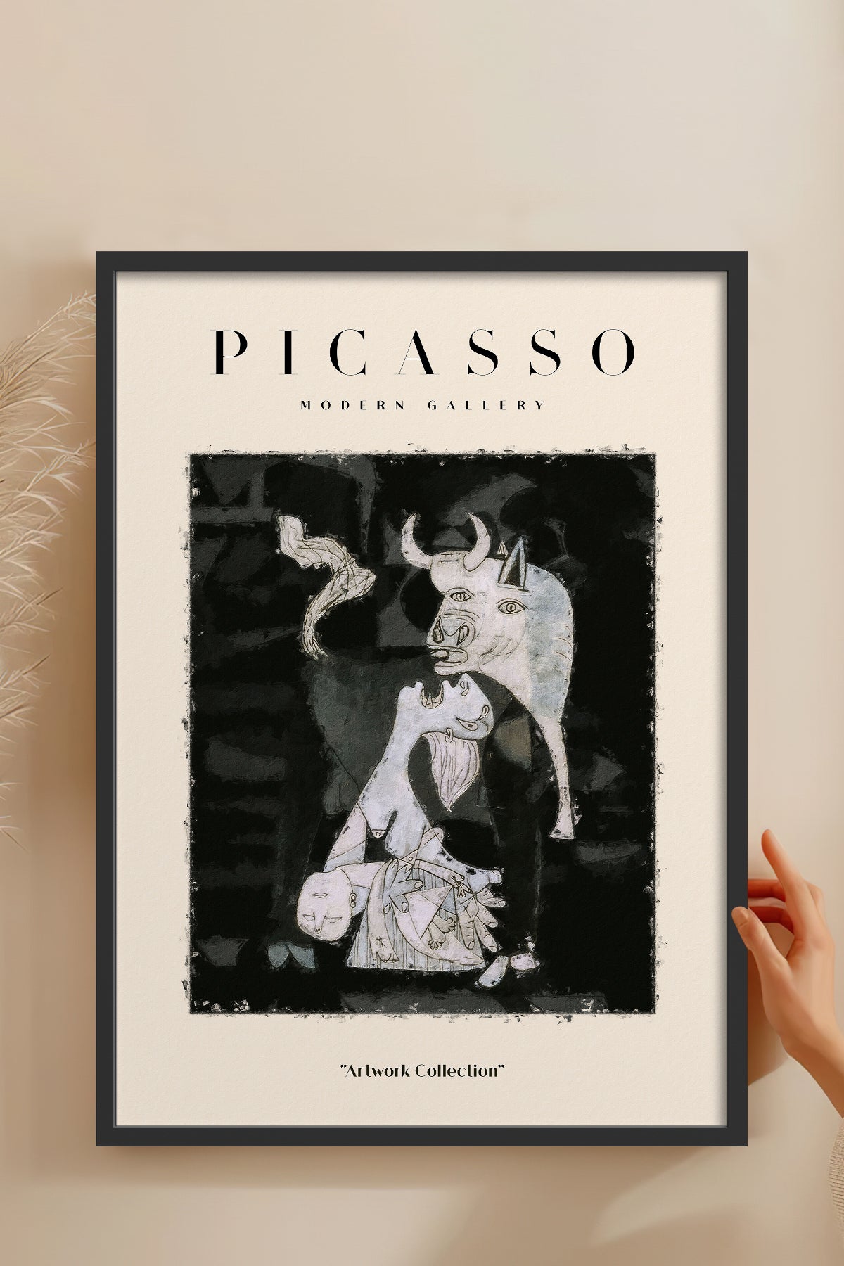 HOMEPACK Ahşap Çerçeveli Tablo Çerçeveli Poster Sanatsal Modern Duvar Dekoru PICASSO-23